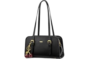 LOVEVOOK Swing Zip Shoulder Bag, Small Purses for Women Trendy Handbags, Mini Vintage Hobo Clutch with Cherry Pendant