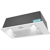 400CFM Built-In/Insert Range Hood 24 Inch - Convertible Ducted/Ductless Kitchen Vent with 3-Speed, 2&times;3W LED Lights &amp; 6-Layer Grease Filters