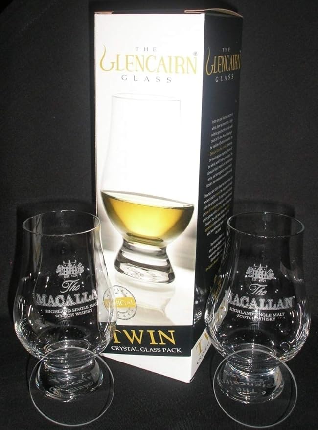 MACALLAN TWIN PACK GLENCAIRN SCOTCH MALT WHISKY TASTING GLASSES WITH