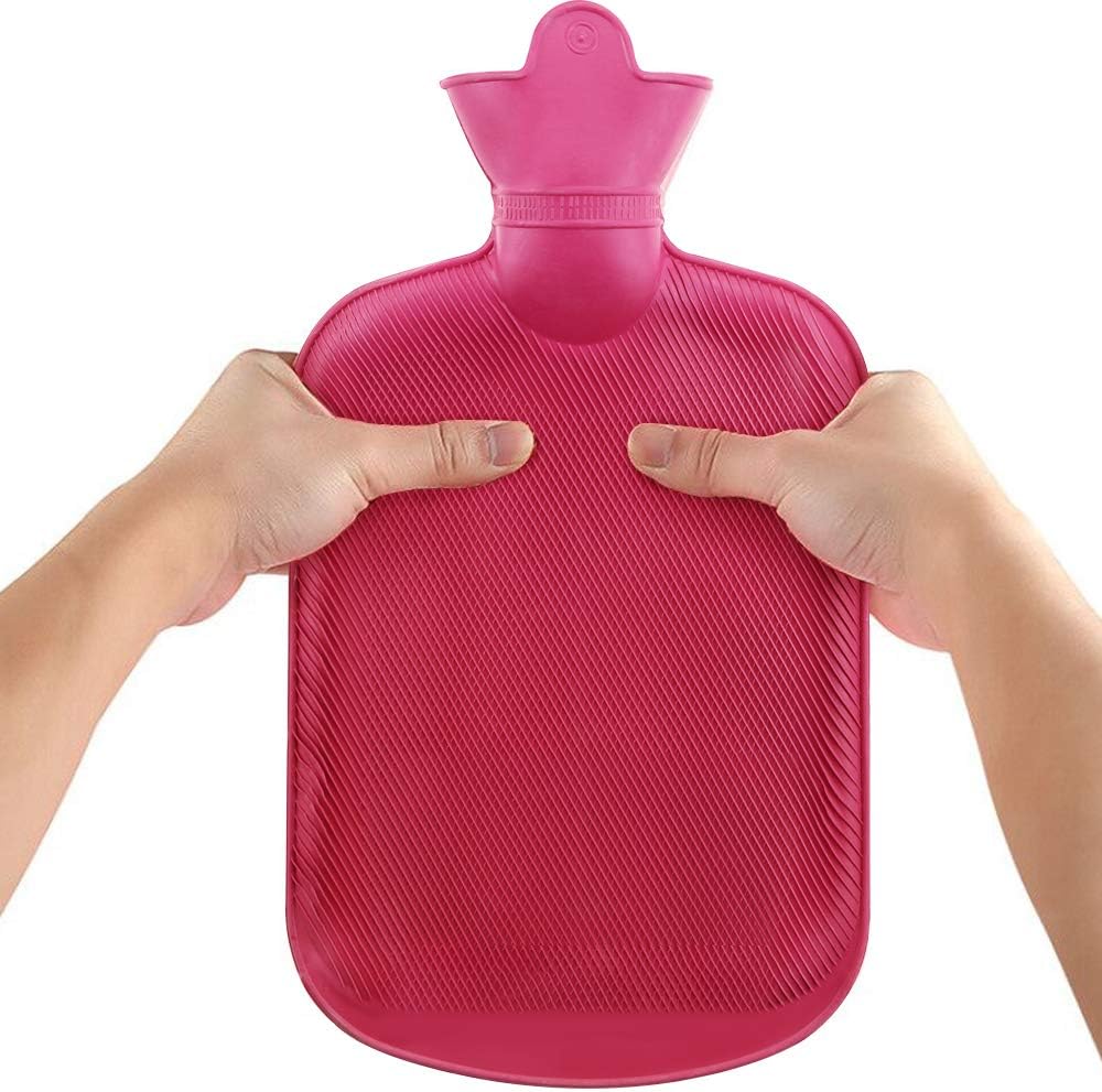 WTSHOP 2 Pack Premium Simple Rubber 2L Hot Water Bag (Red,Green),Great For Pain Relief,Hot And Cold Therapy,Natural Rubber BPA Free- Durable Hot Water Bottle Water Bottle Hot: Health & Personal Care