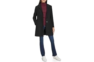 Calvin Klein womens Classic Faux Wool Overcoat – Long Button Front Winter JacketPea Coat
