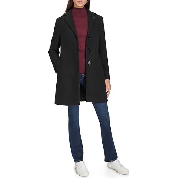 Amazon.com: Nine West Women's Mid-Length Faux Wool Coat – Zip