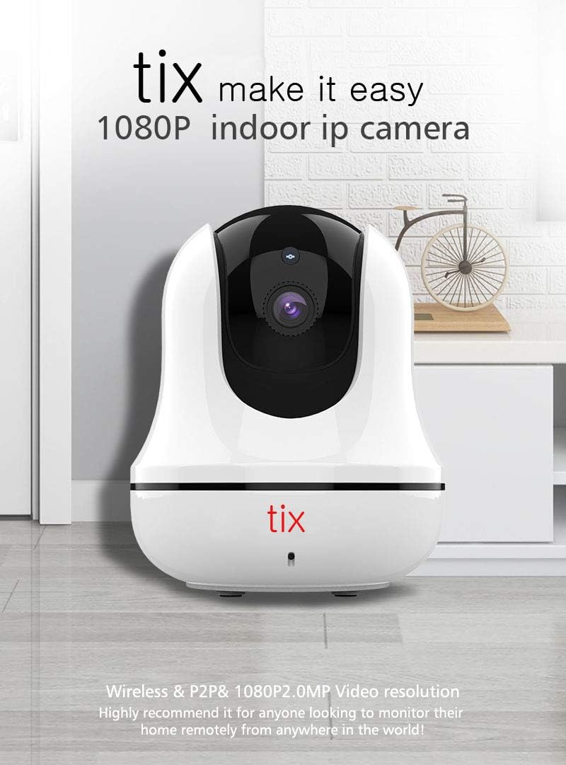 TIX Security 2K Indoor Cam Pan & Tilt, Plug-in Security Indoor Camera with Wi-Fi, IP Camera, Human & Pet AI, Voice Assistant Compatibility, Motion Tracking, HomeBase Not Required