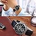 HOWK Men's Chronograph Wrist Watches with Date Analog with Black Leather Band