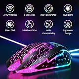 VersionTECH Wireless Gaming Mouse 2.4G Rechargeable Silent Click DPI view 2
