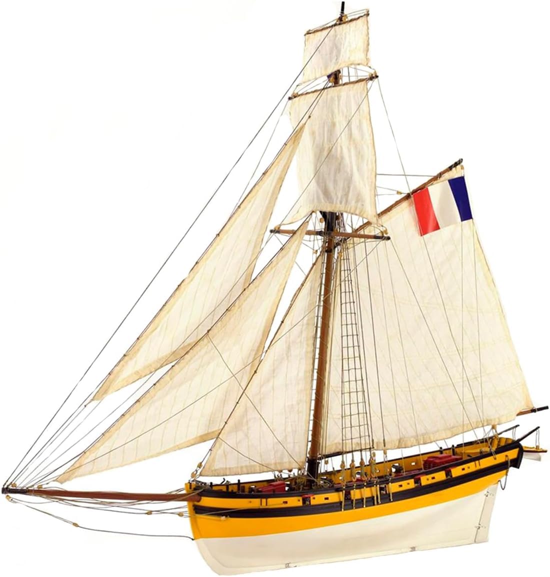 Artesanía Latina - Wooden Ship Model Kit – French Corsair Cutter, Le Renard - Model 22401, Scale 1:50 - Models to Assemble - Intermediate Level