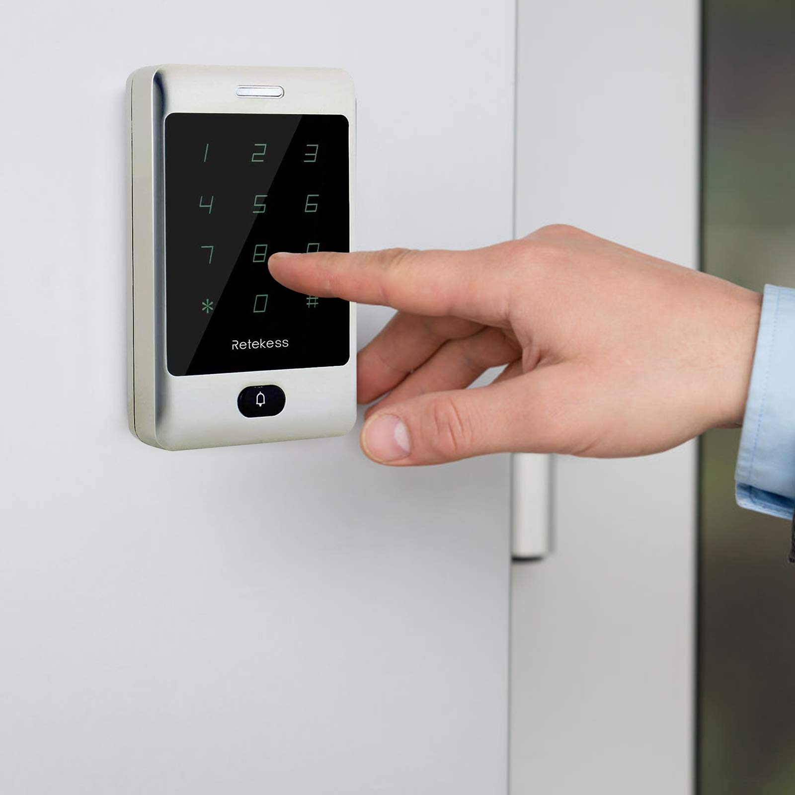 Retekess T-AC01 Wiegand Keypad,Door Access Control System,Touch Keypad RFID,8000 User,Garage Keyless Entry Pad,Security Access Control Exit Button
