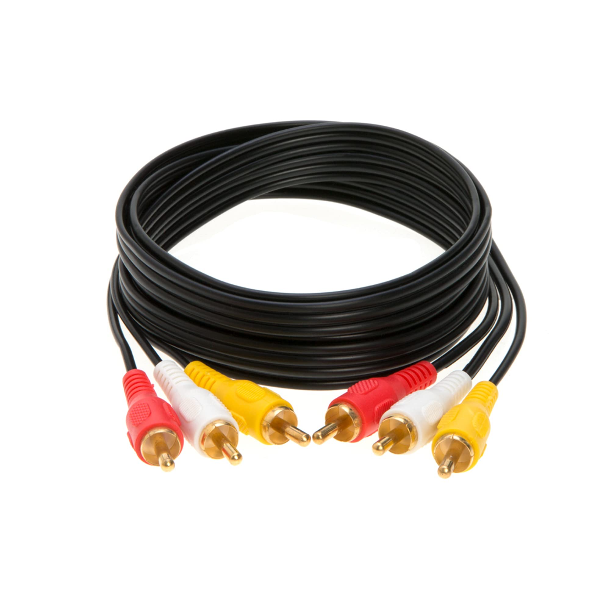 Photo 1 of 3RCA Video/Stereo Audio Cable, Composite Wire Cord DVD HDTV 6ft, 12ft, 15ft, 25ft (15FT)