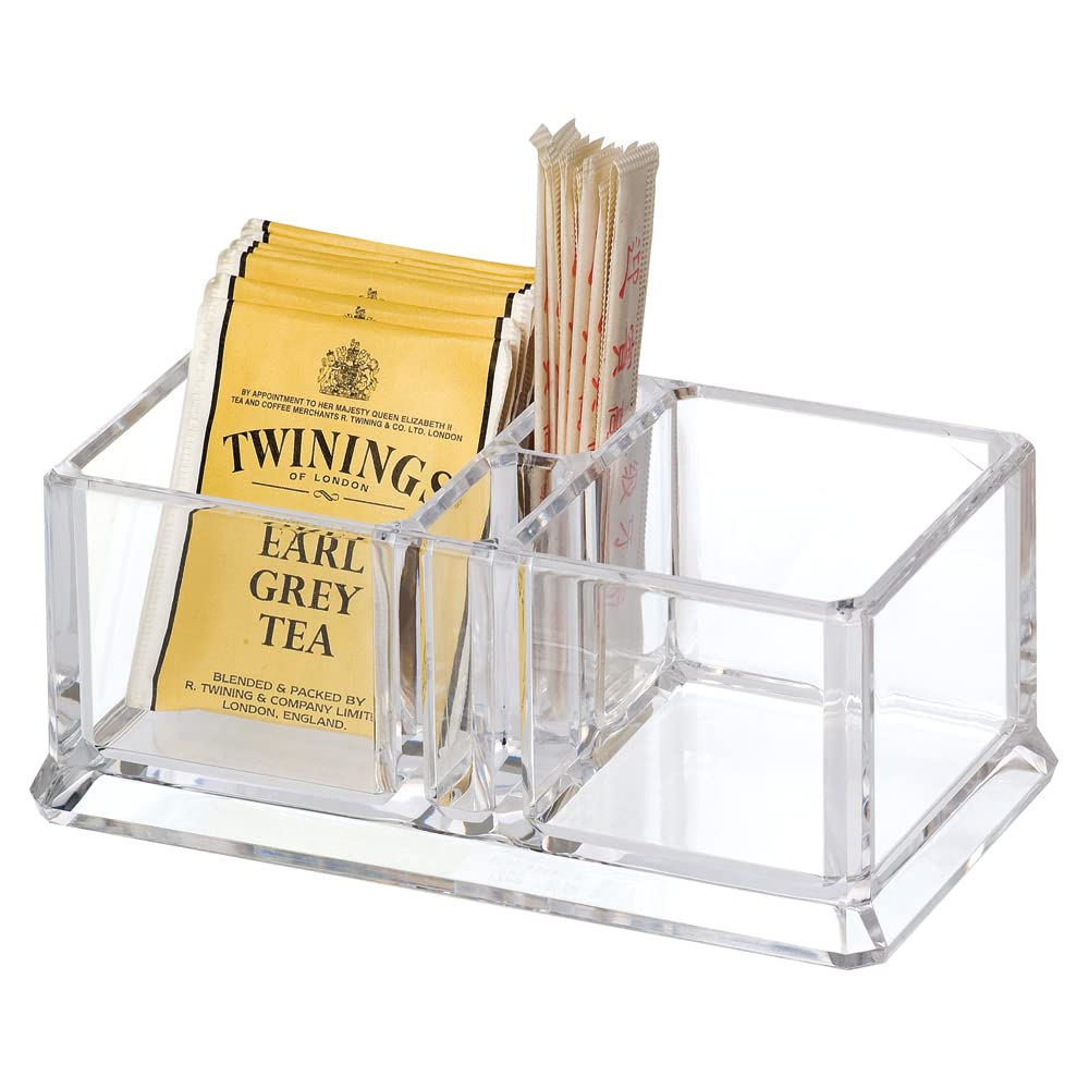 Yakri Acrylic Two Lattices Tea Bags Holder Coffee Sugar Bag Case Guest Room Storage Boxes