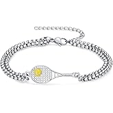 Shusukue Sports Bracelet Gifts 925 Sterling Silver Baseball/Basketball/Football/Soccer/Volleyball/Golf/Tennis/Hockey Bracelet for Men Women