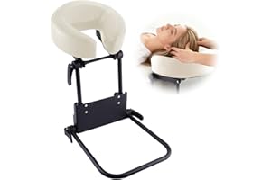TOROKOM Adjustable Headrest Face Pillow Cradle, Massage Home Mattress Top Massage Kit Face Pillow Cradle & Face Cushion Support Bracket（White）
