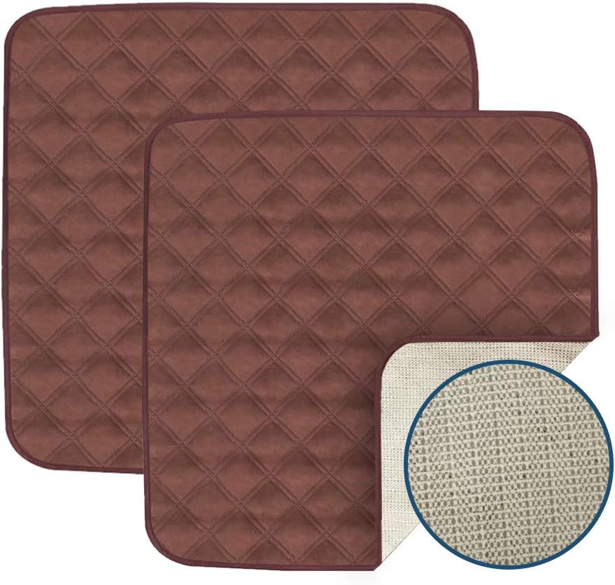 Acutelien Waterproof Seat Protector Pads 2 Pack Incontinence Pad Machine Washable 4-Layer Innovative Design for wheelchairs, Furniture, car Airplane Train Seats 22"X21" (Double Beige): Health & Personal Care