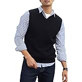 Men's V-Neck Sweater Vest | Anti-Pilling & Anti-Static | Lightweight Thermal Sleeveless Pullover for Casual & Formal Outfits