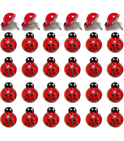 COM1950s Ladybug Push Pins,30 Pieces Cute Thumb Tacks For Bulletin - View #4