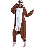 Oiziuzio DOITNOW Sloth Pajamas Unisex Adult Jumpsuit Animal Cosplay Costumes