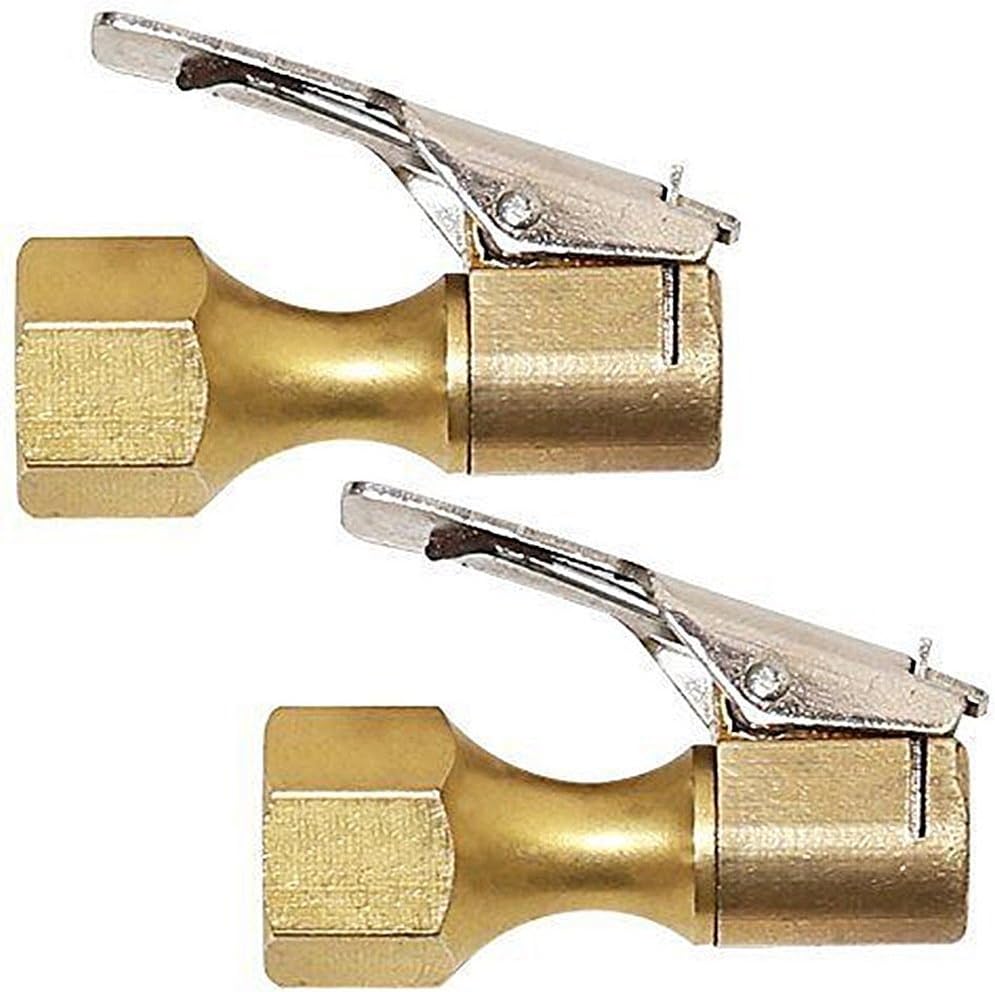 WINOMO 2pcs Tire Chucks Open Flow Straight LockOn Air Chuck with Clip