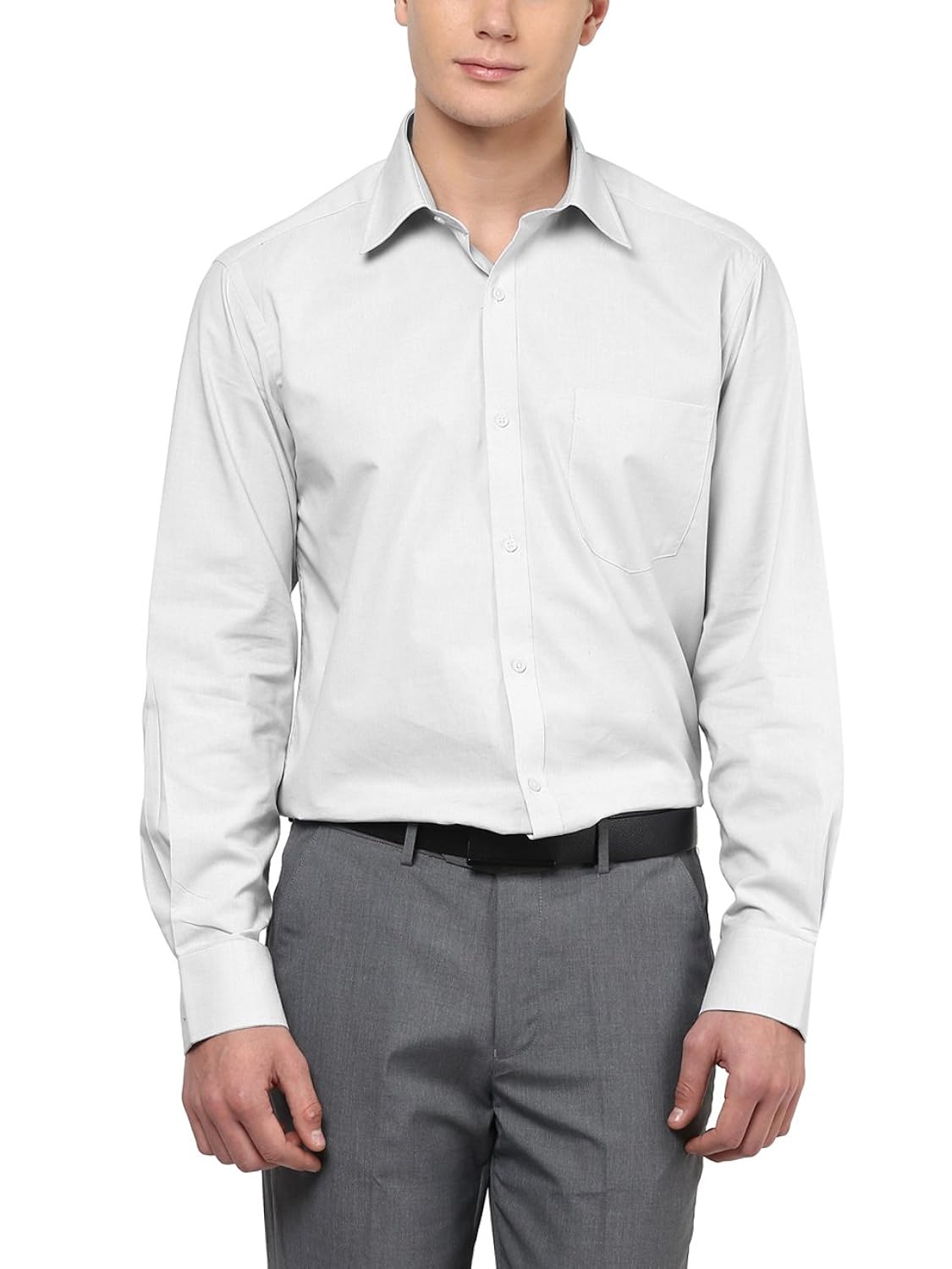 american crew men's full sleeve solid shirt with pocket (grey)