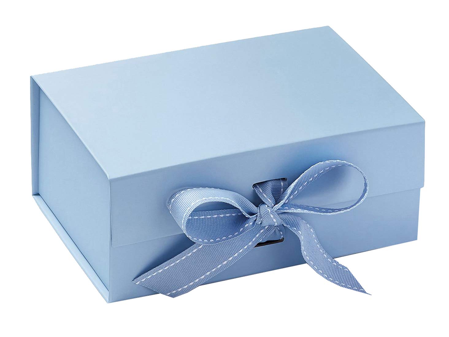 Luxury Premium Quality Pale Blue Magnetic Lid Gift Box with Ribbon Closure, Matt Finish Box for Birthdays and Anniversaries Gifting (Size 235x170x100mm)