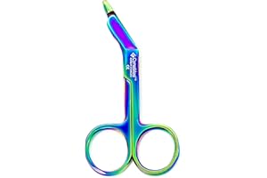CYNAMED German Lister Bandage Nurse Scissor Shears Emt Multi Color Rainbow Titanium 3.5 Inch Lister Bandage Scissors Rainbow Multi Color