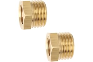 Create idea 2Pcs Brass Reducing Nipple Short M14x1.5 Male to M10x1.0 Female Adapter 11.4x14mm for Pressure Gauge