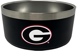 SHOPINSTAPETS Georgia Bulldogs 32oz Stainless Steel Dog Food & Water Bowl - NCAA Officially Licensed