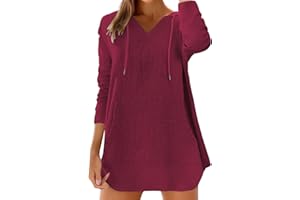 CAOQAO Long Sleeve Shirts for Women Casual V Neck Linen T Shirts Lightweight Pullover Tops Hoodie Sweatshirts Beach Cover Up