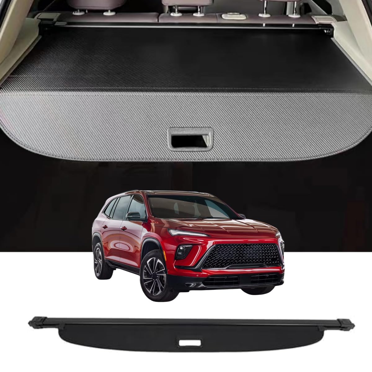 Photo 1 of Okutech Retractable Cargo Cover Compatible with 2024 2025 GMC Acadia & Chevrolet Traverse & 2025 Buick Enclave, Rear Privacy Screen Trunk Luggage Security Shade (Install on Grooves Back of 2nd Row)