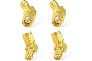 Superbat FPV Drone Goggles Antenna Adapter SMA to RP-SMA 45 Degree Adapter Connector Kit 4-Pack for FPV Antenna Race/Quadcopter Fatshark Goggles WiFi Antenna Extension Cable