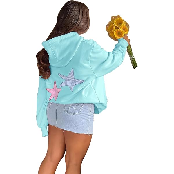 Oversized Cute Preppy Sweatshirt,Printing Hibiscus Hoodies for Teen...