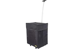 dbest products Bigger Smart Cart, Black Collapsible Rolling Utility Cart Basket Grocery Shopping Teacher Hobby Craft Art