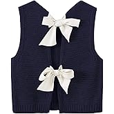 GORGLITTER Women's Bow Sweater Vest Tops Tie Knot Sleeveless Knit Crop Tank Top Cute Summer Vacation Going Out Outfits