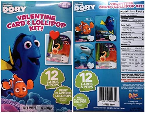 Disney Finding Dory Valentine and Lollipop Kit 3 Pack