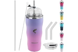 SIMPLE DRINK 20Oz Insulated Tumbler With Straw And Lid,Stainless Steel Straws for Tumbler,Double Wall Vacuum Travel Mug,Spill