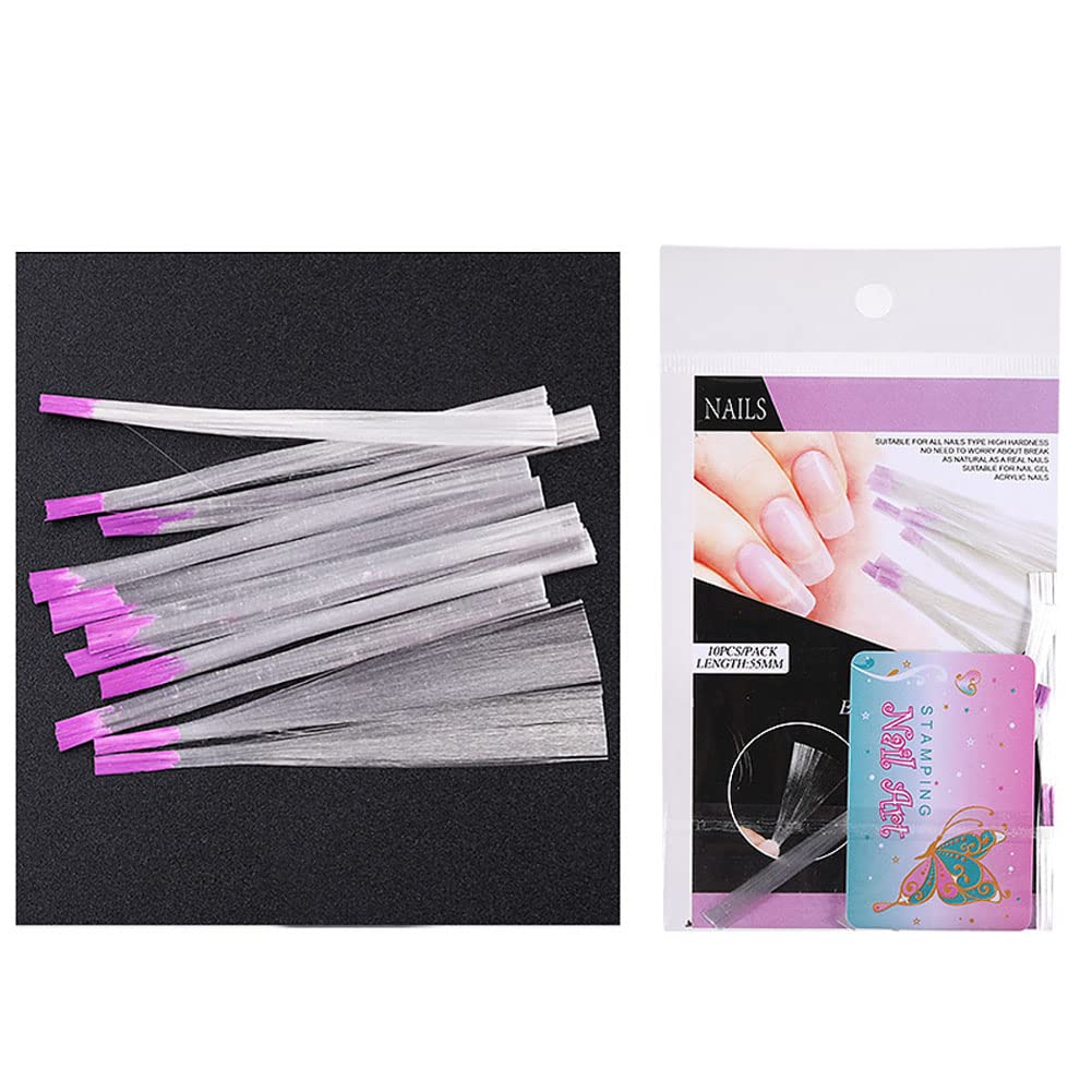10 Pieces Fiberglass Nail Extension Silk, Nail Tips Quick Extension Fiberglass Silk, for Women DIY Nail Art Extension Accessories