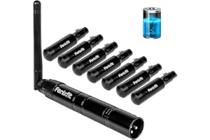FENIXFIT Wireless DMX512 Transmitter Receiver Rechargeable DMX Wireless 1 Transmitter & 7 Receivers Built-in Battery Long Transmission Range Wireless DMX Light Controller for LED Stage Disco Lighting