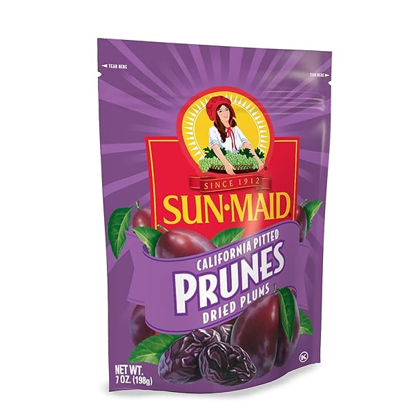 SUN-MAID PITTED PRUNES, NON-GMO, 100% FRUIT, NO SUGAR ADDED, 7 OZ (PACK OF 1)
