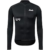 Santic Men's Cycling Jersey Winter Thermal Pro Long Sleeve Fleece Cycling Jacket with 3 Pockets