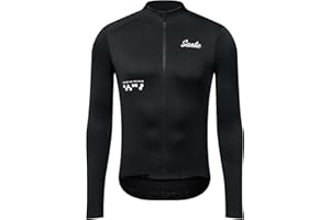 Santic Men's Cycling Jersey Winter Thermal Pro Long Sleeve Fleece Cycling Jacket with 3 Pockets