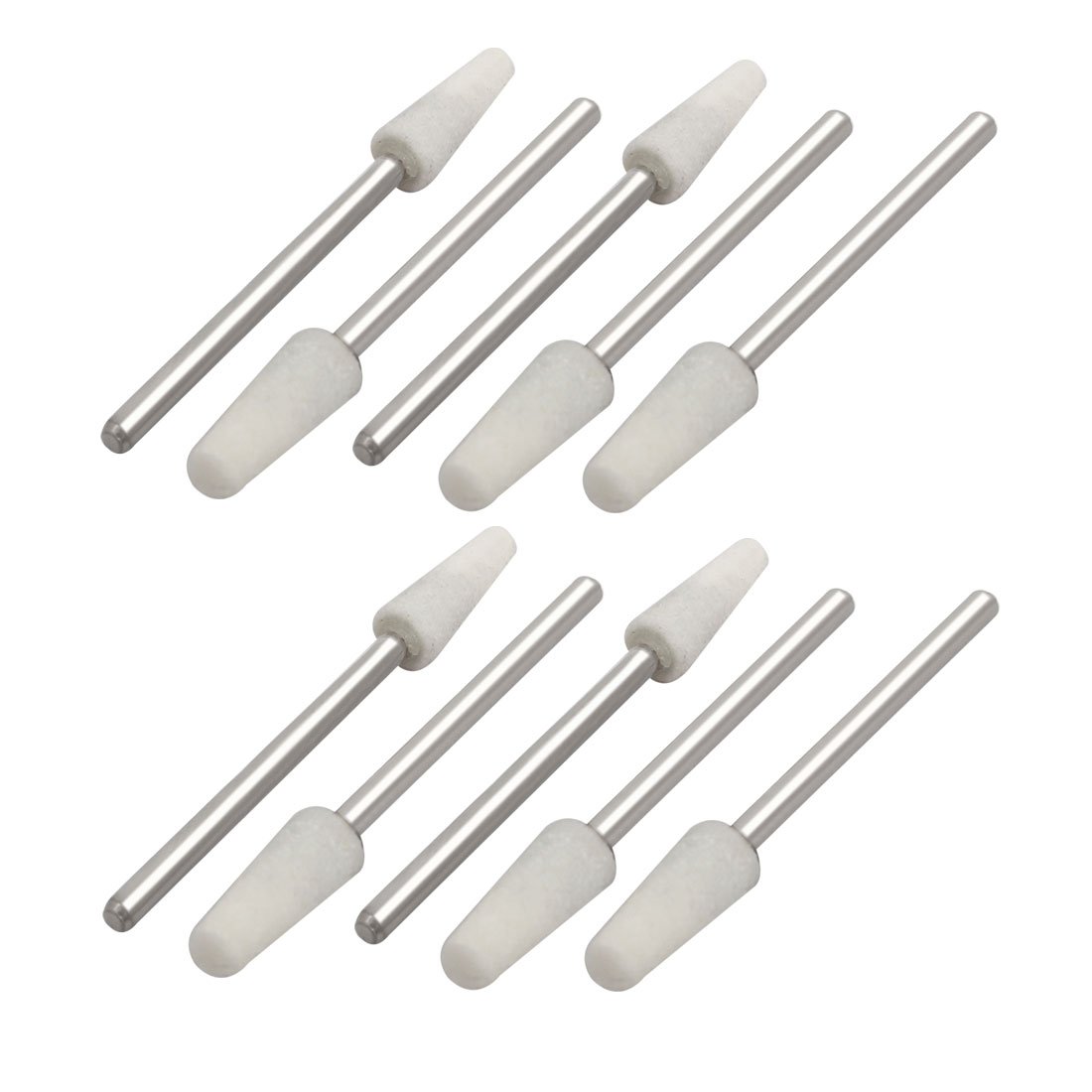 Sourcingmap 2.35mm Shank 5mm Dia Tapered Head Mandrel Mounted Grinding Point White 10pcs