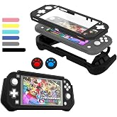 FIWWAT Switch Lite Case Protective Case for Nintendo Switch Lite | Compatible with Nintendo Lite, Screen Protector Cover Hand Grip Cover with Detachable TPU+Built-in PC Screen, Black