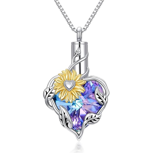SOESON Collar De Lobo De Plata De Ley Con Corazón De Amor, Collar De Cristal De Lobo, Colgante De Lobo, Para Mujeres Adolescentes Y Niñas