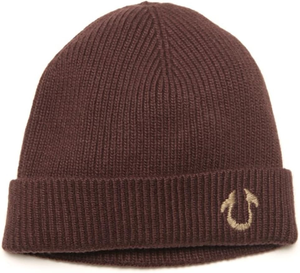 True Religion Cashmere Beanie SOLID WATCHCAP, Color Dark Brown, Size