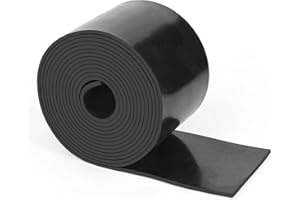 HooTown Solid Rubber Sheets Strips, 3” Wide x 1/8" Thick x 120” Long Neoprene Rubber Rolls Perfect for DIY Gasket Material, Sealing, Liner, Shield, Padding, Mat for Weather Stripping, No Adhesive
