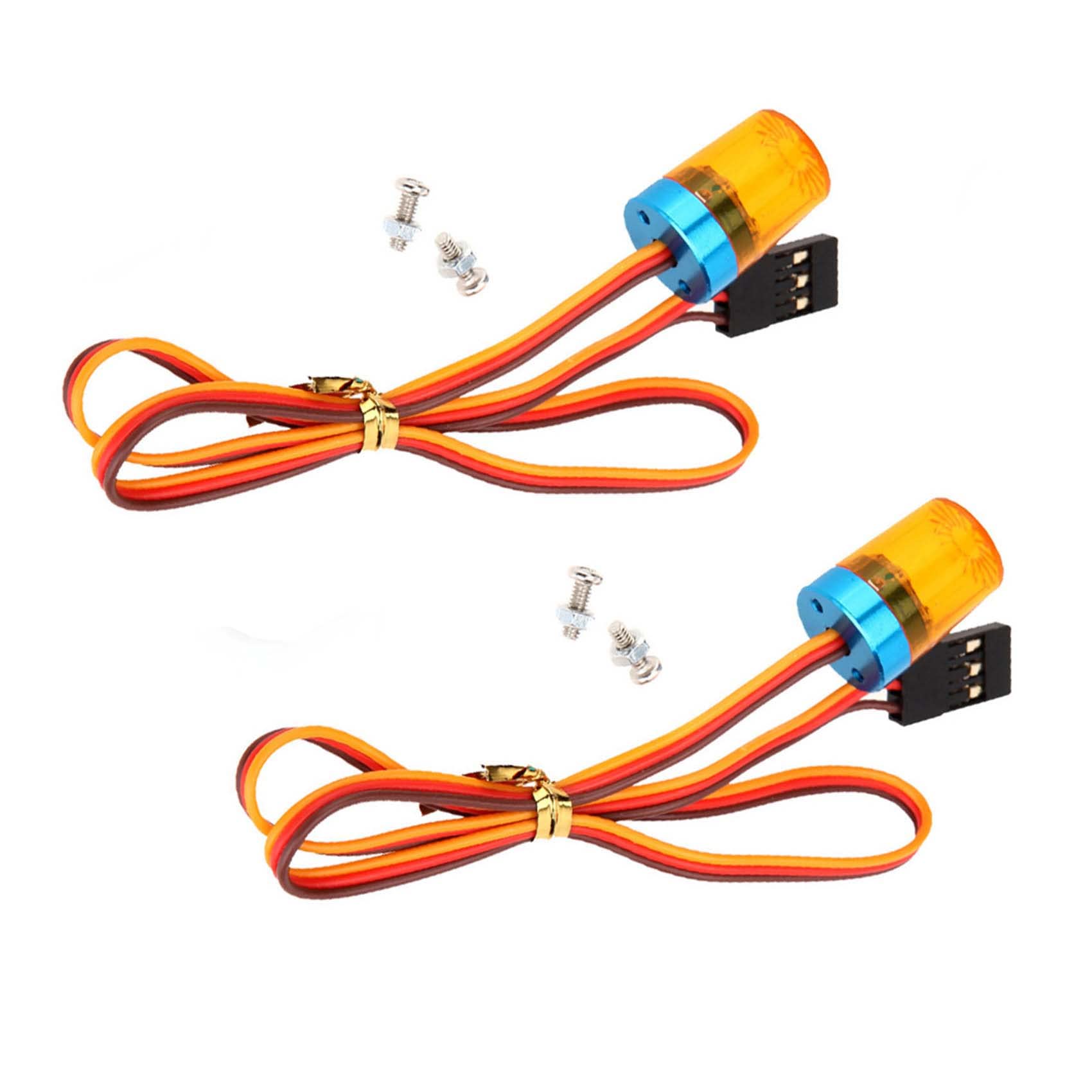 KEEDA 2 Pack RC LED Police Flash Lights Circular Strobe Alarm Lamp for 1/8 1/10 1/12 1/16 RC Model Police Car Truck (Yellow) โ image 1