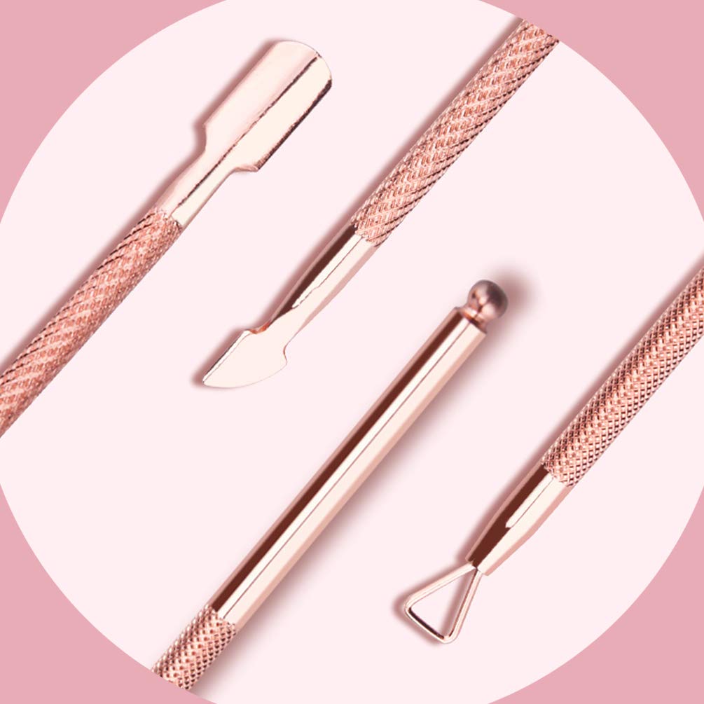 Cuticle Pusher & Cutter set, KINGMAS 2 Pack Gel Nail Polish Remover Tool Triangle Cuticle Peeler Scraper and Spoon Nail Cleanel Stainless Steel Manicure Tools: Beauty