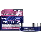 NIVEA Hyaluron Cellular Filler + Firming Night Cream 50 ml – Advanced Anti-Age Face Moisturizer with Hyaluronic Acid and Collagen-Supporting Complex for Refined, Smoother, Nourished Skin