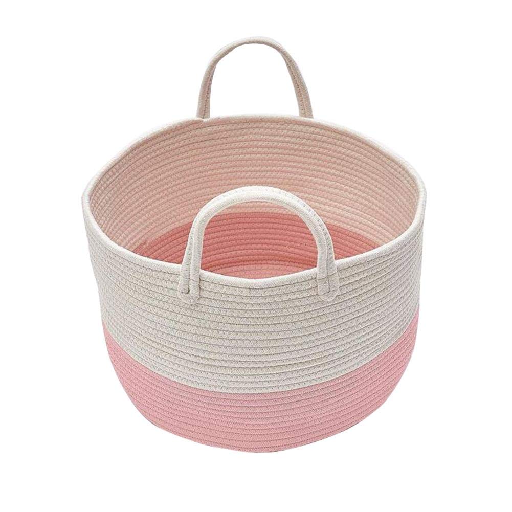 Salon Salle De Bains Ausomely Panier De Rangement Panier A Linge Corbeille De Rangement Enfant Bebe Avec Poignee En Coton Tisse Avec Elegant Motif Pour Vetements Et Jouets Dans La Chambre Cuisine