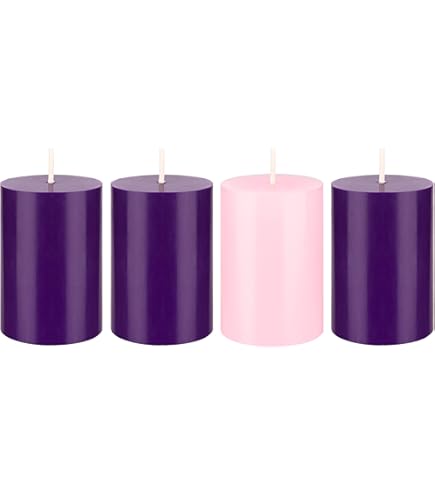Amazon.com: Mega Candles 4 pcs Unscented Christmas Advent Candles