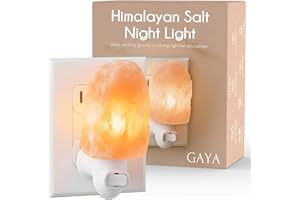 Himalayan Salt Night Light Plug in - Salt Rock Lamp for Bedroom, Bathroom & Hallway | 360 Rotating Plug | Warm Amber Glow | C