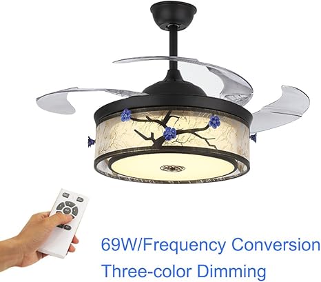 Chinese Style Vintage Lightweight Brushed Nickel Ceiling Fan